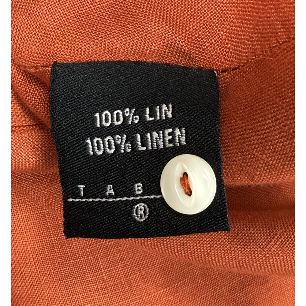 Taboo 100% Linen Ruffle Faux Wrap Coral color Midi Skirt Sz 42 - Picture 4 of 13